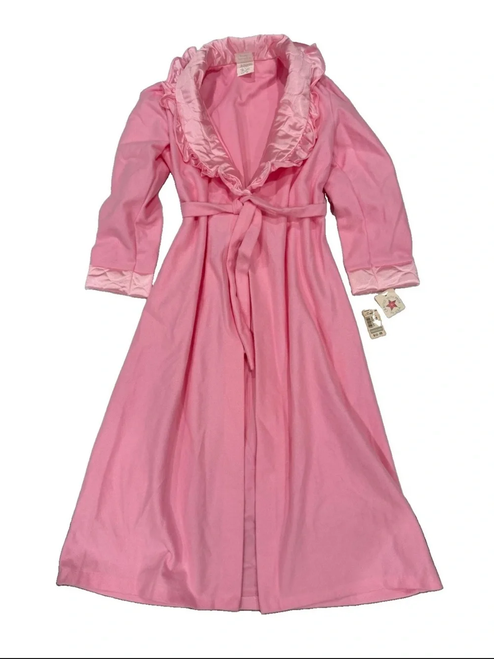 1990s Vintage Jackie's Girls Fleece Robe Satin Girls Sz 12 USA 90s Deadstock